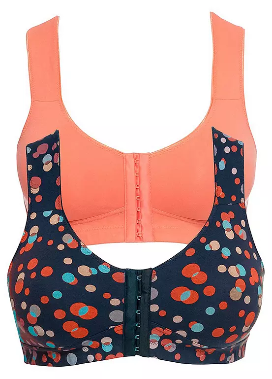 Pack Of 2 Cotton Front Fastening Bras 3 Pack Of 2 Cotton Front Fastening Bras