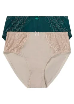 Pack Of 2 Lace Trim Full Briefs