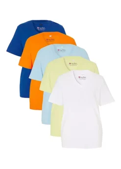 Pack Of 5 Essential V-Neck T-Shirts 9 Pack Of 5 Essential V-Neck T-Shirts -Lush Fit Store Pack of 5 Essential V Neck T Shirts923570FRSC