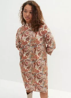 Paisley Print A-Line Midi Dress