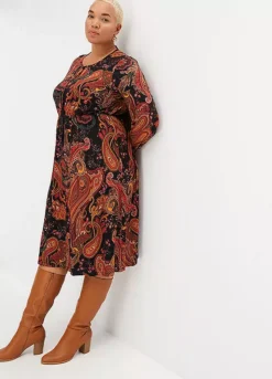 Paisley Print Jersey Dress
