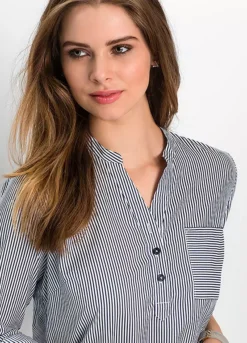 Pinstripe Cotton Tunic -Lush Fit Store Pinstripe Cotton Tunic924407FRSP W02