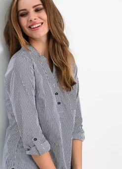 Pinstripe Cotton Tunic -Lush Fit Store Pinstripe Cotton Tunic924407FRSP W03