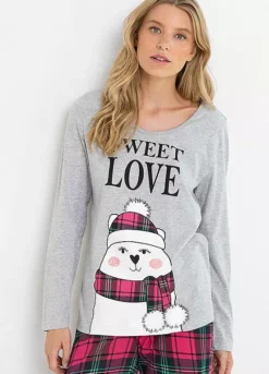 Polar Bear Motif Print Pyjama Set -Lush Fit Store Polar Bear Motif Print Pyjama Set951559FRSP W02