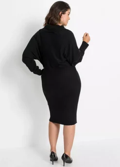 Polo Neck Knitted Dress -Lush Fit Store Polo Neck Knitted Dress926651FRSB W01