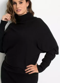 Polo Neck Knitted Dress -Lush Fit Store Polo Neck Knitted Dress926651FRSB W02