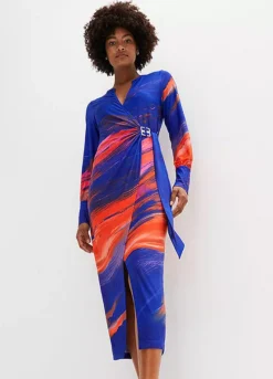 Printed Buckle Midi Dress -Lush Fit Store Printed Buckle Midi Dress907439FRSP