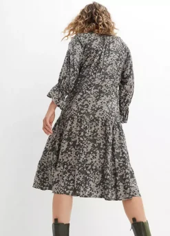 Printed Chiffon Midi Dress -Lush Fit Store Printed Chiffon Midi Dress952988FRSP W01