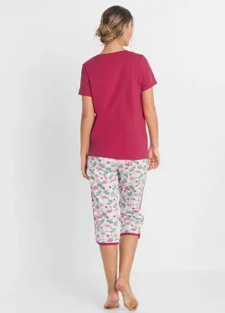 Printed Cropped Pyjamas -Lush Fit Store Printed Cropped Pyjamas922810FRSP W01