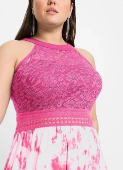 Printed Lace Detail Maxi Dress 11 Printed Lace Detail Maxi Dress -Lush Fit Store Printed Lace Detail Maxi Dress949374FRSB W02