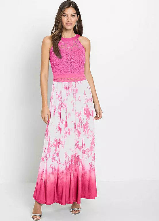 Printed Lace Detail Maxi Dress 4 Printed Lace Detail Maxi Dress - Image 2