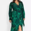 Printed Midi Wrap Party Dress -Lush Fit Store Printed Midi Wrap Party Dress976118FRSB