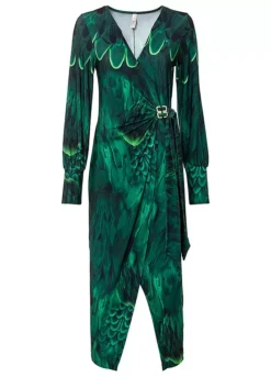 Printed Midi Wrap Party Dress -Lush Fit Store Printed Midi Wrap Party Dress976118FRSC