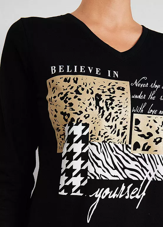 Printed Three-Quarter Sleeve Top 6 Printed Three-Quarter Sleeve Top - Image 4