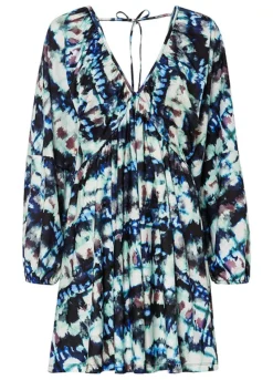 Printed V-Neck Tunic Dress -Lush Fit Store Printed V Neck Tunic Dress913359FRSC