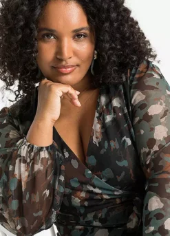 Printed Wrap Dress -Lush Fit Store Printed Wrap Dress921008FRSB W01