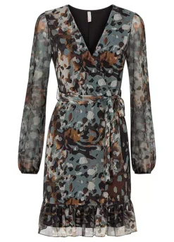 Printed Wrap Dress -Lush Fit Store Printed Wrap Dress921008FRSC