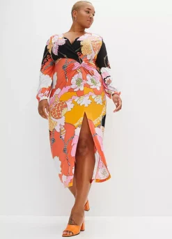 Printed Wrap Maxi Dress