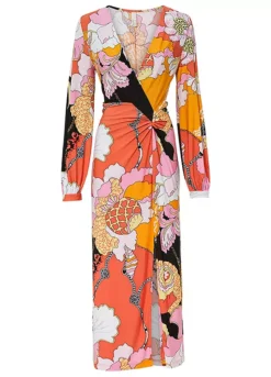 Printed Wrap Maxi Dress -Lush Fit Store Printed Wrap Maxi Dress934039FRSC