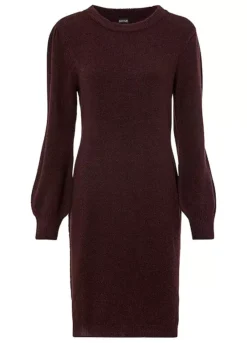 Puff Sleeve Knitted Dress -Lush Fit Store Puff Sleeve Knitted Dress930150FRSC