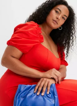 Puff Sleeve Party Dress -Lush Fit Store Puff Sleeve Party Dress918878FRSB W02