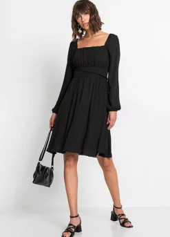 Puff Sleeve Square Neck Dress