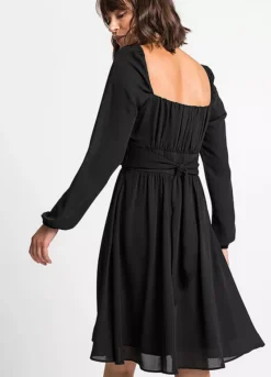 Puff Sleeve Square Neck Dress -Lush Fit Store Puff Sleeve Square Neck Dress962689FRSP W03