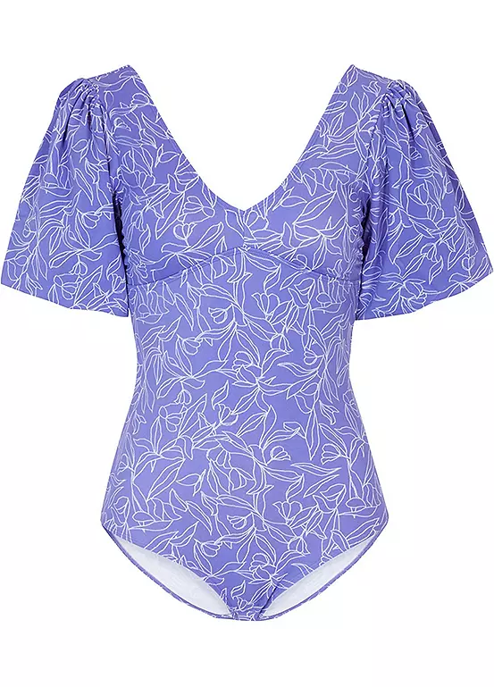 Puff Sleeve V-Neck Shaper Swimsuit 4 Puff Sleeve V-Neck Shaper Swimsuit - Image 2