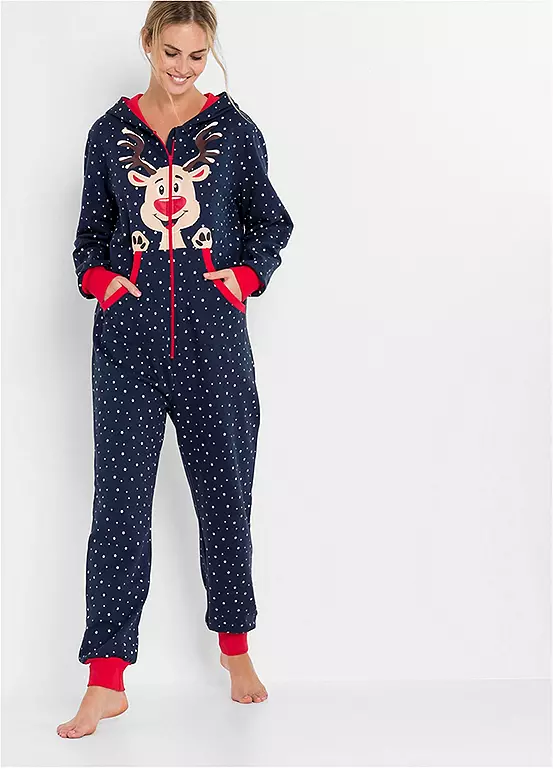 Reindeer Printed Onesie 3 Reindeer Printed Onesie