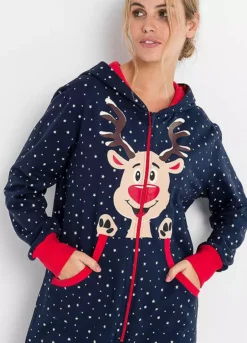 Reindeer Printed Onesie 10 Reindeer Printed Onesie -Lush Fit Store Reindeer Printed Onesie908129FRSP W02