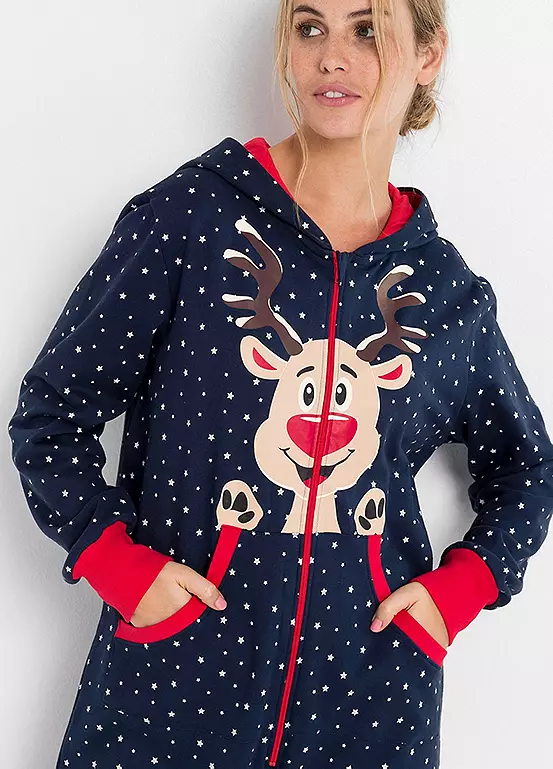 Reindeer Printed Onesie 6 Reindeer Printed Onesie - Image 4