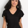 Ruffle Trim T-Shirt -Lush Fit Store Ruffle Trim T Shirt945360FRSP