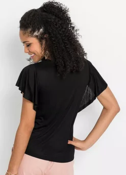 Ruffle Trim T-Shirt -Lush Fit Store Ruffle Trim T Shirt945360FRSP W01