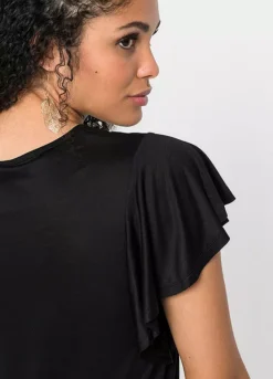 Ruffle Trim T-Shirt -Lush Fit Store Ruffle Trim T Shirt945360FRSP W03