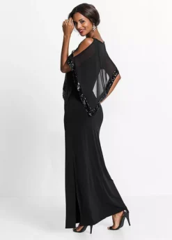 Sequin Trim Evening Gown -Lush Fit Store Sequin Trim Evening Gown916241FRSP W01