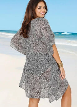 Sheer Printed Kaftan -Lush Fit Store Sheer Printed Kaftan914565FRSB W01