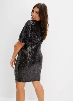 Short Sleeve Sequin Party Dress -Lush Fit Store Short Sleeve Sequin Party Dress903624FRSB W01