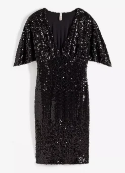 Short Sleeve Sequin Party Dress -Lush Fit Store Short Sleeve Sequin Party Dress903624FRSC