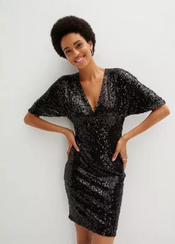 Short Sleeve Sequin Party Dress -Lush Fit Store Short Sleeve Sequin Party Dress903624FRSP