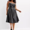 Sleeveless Faux Leather Party Dress