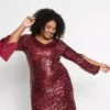 Split Sleeve Sequin Party Dress -Lush Fit Store Split Sleeve Sequin Party Dress979279FRSB