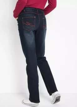 Stretchy Straight Leg Jeans -Lush Fit Store Stretchy Straight Leg Jeans912128FRSP W01