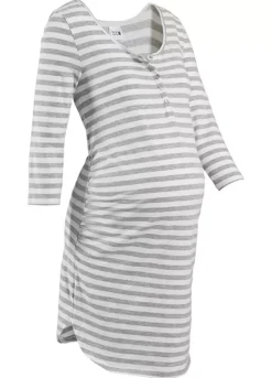 Striped Maternity Nightie -Lush Fit Store Striped Maternity Nightie972091FRSC