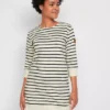 Striped Three-Quarter Sleeve Jumper Dress -Lush Fit Store Striped Three Quarter Sleeve Jumper Dress967812FRSP