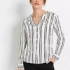 Stripy Button Blouse -Lush Fit Store Stripy Button Blouse929686FRSP