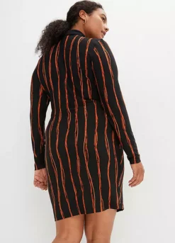 Stripy Button Through Shirt Dress -Lush Fit Store Stripy Button Through Shirt Dress944406FRSB W01