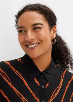 Stripy Button Through Shirt Dress -Lush Fit Store Stripy Button Through Shirt Dress944406FRSB W02