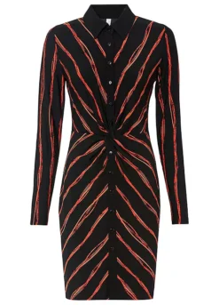 Stripy Button Through Shirt Dress -Lush Fit Store Stripy Button Through Shirt Dress944406FRSC