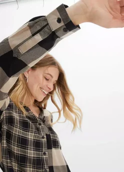 Sustainable Check Long Sleeve Blouse -Lush Fit Store Sustainable Check Long Sleeve Blouse946990FRSP W02