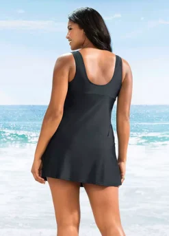 Tie Front Swim Dress 11 Tie Front Swim Dress -Lush Fit Store Tie Front Swim Dress948033FRSB W01